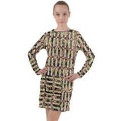 Cross Fire Earth Long Sleeve Hoodie Dress by MijizaCreations