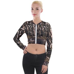 Abstract Light Games 4 Long Sleeve Cropped Velvet Jacket by DimitriosArt