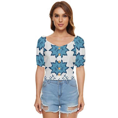 Abstract Pattern Geometric Backgrounds   Button Up Blouse by Eskimos