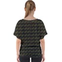 Fern Pattern 2 Black V-Neck Dolman Drape Top View2