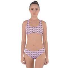 Fern Pattern 2 Pink Criss Cross Bikini Set by violetheavensky