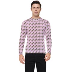 Fern Pattern 2 Pink Men s Long Sleeve Rash Guard by violetheavensky