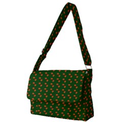 Kawaii Pumpkin Patt Green Full Print Messenger Bag (l) by violetheavensky