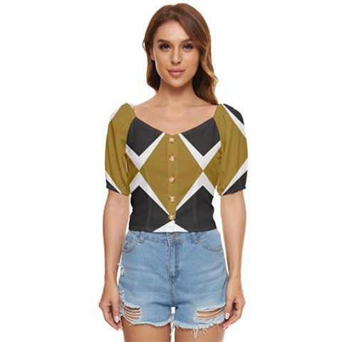 Abstract Pattern Geometric Backgrounds   Button Up Blouse by Eskimos