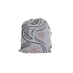 Folk Flowers Print Floral Pattern Ethnic Art Drawstring Pouch (small) by Eskimos