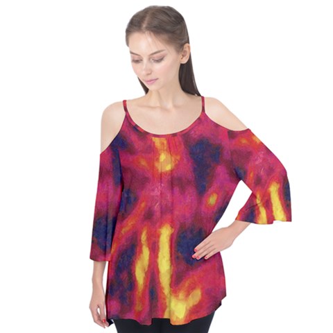 Requiem  Of The Glowing  Stars Flutter Sleeve Tee  by DimitriosArt