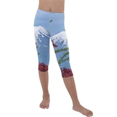 Mountain-mount-landscape-japanese Kids  Lightweight Velour Capri Leggings 
