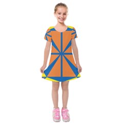 Abstract Pattern Geometric Backgrounds   Kids  Short Sleeve Velvet Dress by Eskimos