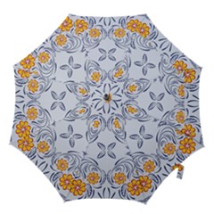 Floral Folk Damask Pattern Fantasy Flowers  Hook Handle Umbrellas (small) by Eskimos