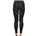 Pixel Grid Dark Black And White Pattern Inside Out Leggings View4
