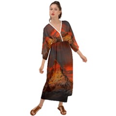 Switzerland-zermatt-mountains-snow- Grecian Style  Maxi Dress by Amaryn4rt