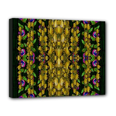 Fanciful Fantasy Flower Forest Canvas 14  X 11  (stretched) by pepitasart