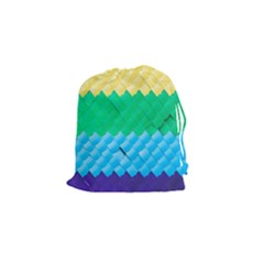 Mandalas-1084082 Textured-rainbow Drawstring Pouch (small) by jellybeansanddinosaurs
