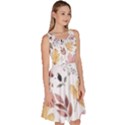 Flowers Pattern Knee Length Skater Dress With Pockets View3