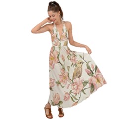 Floral Backless Maxi Beach Dress by Sparkle