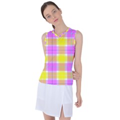 Pink Tartan-8 Women s Sleeveless Sports Top by tartantotartanspink