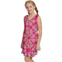 Pink Tartan-10 Kids  Sleeveless Tiered Mini Dress View2