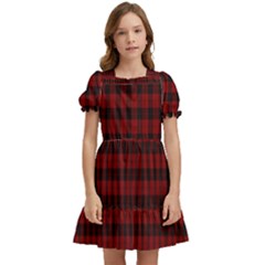 Tartan Red Kids  Puff Sleeved Dress by tartantotartansallreddesigns