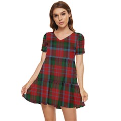 Macduff Tartan Tiered Short Sleeve Babydoll Dress by tartantotartansallreddesigns