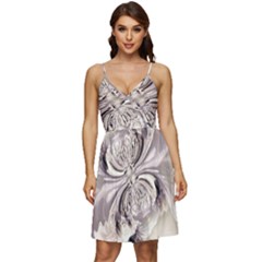 Fractal Feathers V-neck Pocket Summer Dress  by MRNStudios