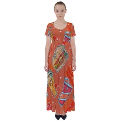 55 High Waist Short Sleeve Maxi Dress by EvgeniaEsenina