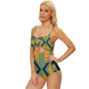 Abstract geometric design    Knot Front One-Piece Swimsuit View2