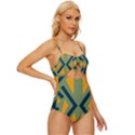 Abstract geometric design    Knot Front One-Piece Swimsuit View3