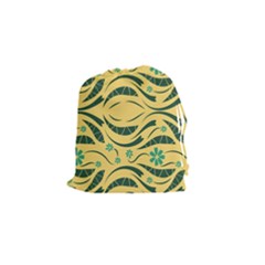 Folk Flowers Print Floral Pattern Ethnic Art Drawstring Pouch (small) by Eskimos