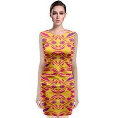 Folk Flowers Print Floral Pattern Ethnic Art Sleeveless Velvet Midi Dress by Eskimos