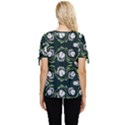 Folk flowers print Floral pattern Ethnic art Bow Sleeve Button Up Top View4