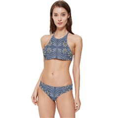 Folk Flowers Print Floral Pattern Ethnic Art Banded Triangle Bikini Set by Eskimos