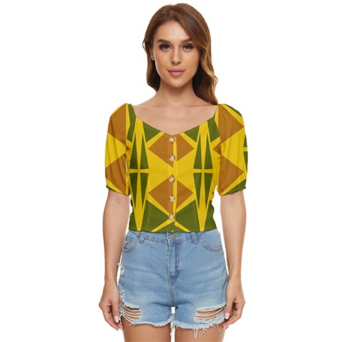  Abstract Geometric Design   Geometric Fantasy  Terrazzo  Button Up Blouse by Eskimos