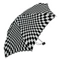 Illusion Checkerboard Black And White Pattern Mini Folding Umbrellas View2