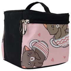 Seamless Pattern Adorable Cat Inside Cup Make Up Travel Bag (big) by Jancukart