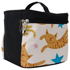 Cute Cats Seamless Pattern With Stars Funny Drawing Kittens Make Up Travel Bag (big) by Jancukart
