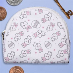 Cute Pattern With Easter Bunny Egg Horseshoe Style Canvas Pouch by Jancukart