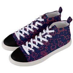 Seamless Space Pattern Men s Mid-top Canvas Sneakers by Jancukart