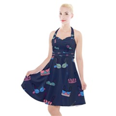 Bra Set Pattern Halter Party Swing Dress  by Jancukart