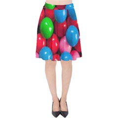 Bubble Gum Velvet High Waist Skirt by artworkshop