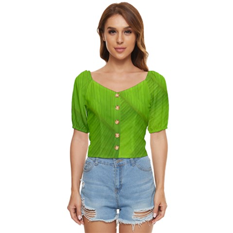 Banana Leaf Button Up Blouse by artworkshop