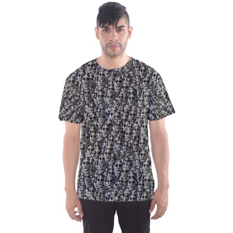 Creepy Head Motif Pattern Men s Sport Mesh Tee by dflcprintsclothing