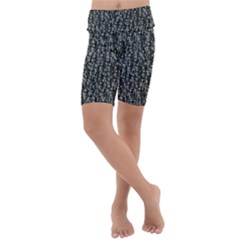 Creepy Head Motif Pattern Kids  Lightweight Velour Cropped Yoga Leggings by dflcprintsclothing