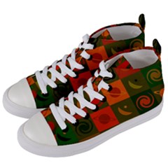 Space Pattern Multicolour Women s Mid-top Canvas Sneakers by Jancukart