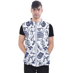 Hand-drawn-back-school-pattern Men s Puffer Vest by Jancukart