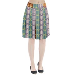 Grungy Vintage Patterns Pleated Skirt by artworkshop