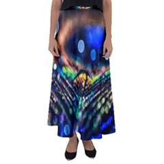Peacock Feather Drop Flared Maxi Skirt by artworkshop