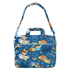 Seamless-pattern-with-nice-planes-cartoon Macbook Pro Shoulder Laptop Bag (large) by Jancukart
