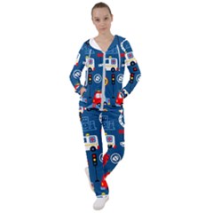 Seamless-pattern-vector-rescue-team-cartoon Women s Tracksuit by Jancukart