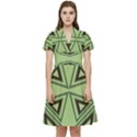 Abstract pattern geometric backgrounds Short Sleeve Waist Detail Dress View1