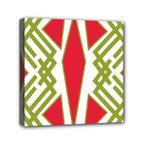 Abstract Pattern Geometric Backgrounds Mini Canvas 6  X 6  (stretched) by Eskimos